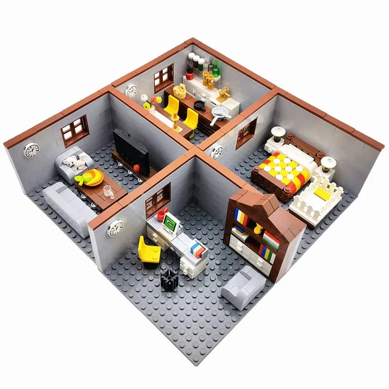 עיר בית אבני בניין צעצועים לילדים בני ילדה DIY מתנות MOC לבני חדר שינה סלון ריהוט דגם Juguetes Bloques