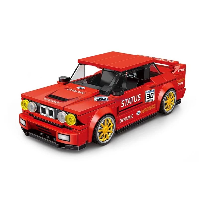 קוביות בנייה לדגם רכב מירוץ אדום E30 MOC JD066 מהירות הובלה מהירה רכבי מהירות רעיונות אוסף צעצועים מתנה לילדים