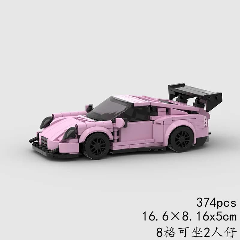 פינק MOC PSC BAOshijie GT סדרת מהירות מכונית יוקרתית Carrera Race Car Building Block Assembly Ornament Model Puzzle Kid Toy Gift