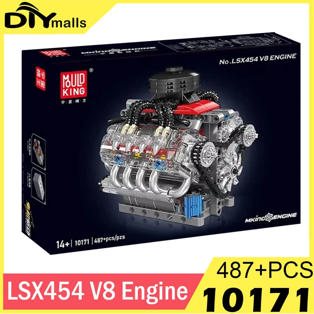 עובש המלך 10171 טכני מנוע lsx454 v8 בניין בלוק צעצועים חינוכיים מכונית חינוכית לבנים ילדים moc צעצועים מתנה לילדים