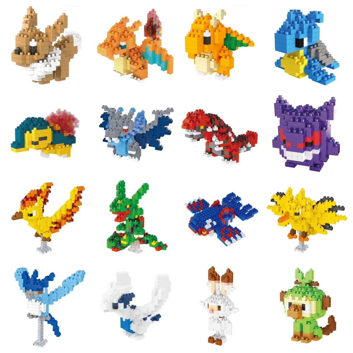 פוקימון בלוקים קטנים Nanoblock צ'אריזארד קיוגר גרודון רייקוואזה מודל חינוך גרפיקה צעצועים לילדים מתנת יומולדת